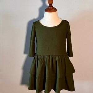 Charming Olive Green girl toddler Dress